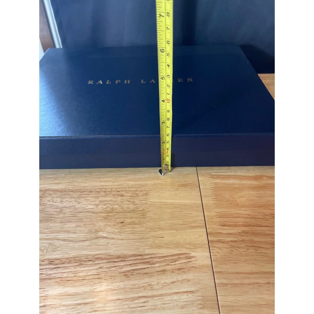 Ralph Lauren Navy Blue Gold Logo Luxury Gift Box Tissue Ribbon 14.5x10.5x2.5‎